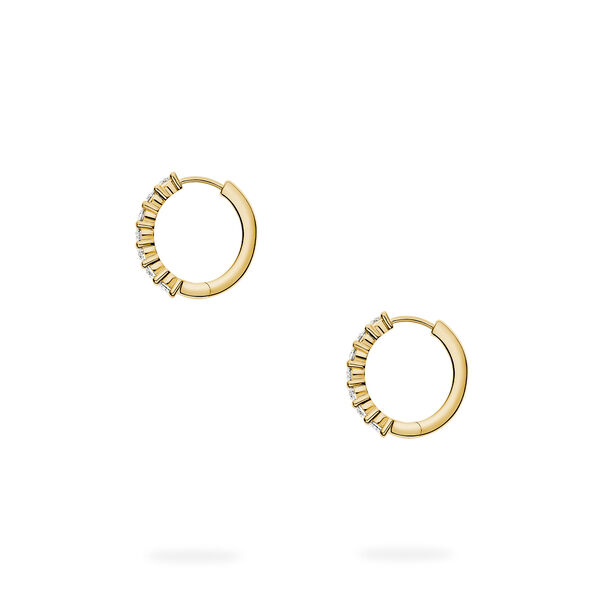 Diamond and Yellow Gold Hoop Earrings